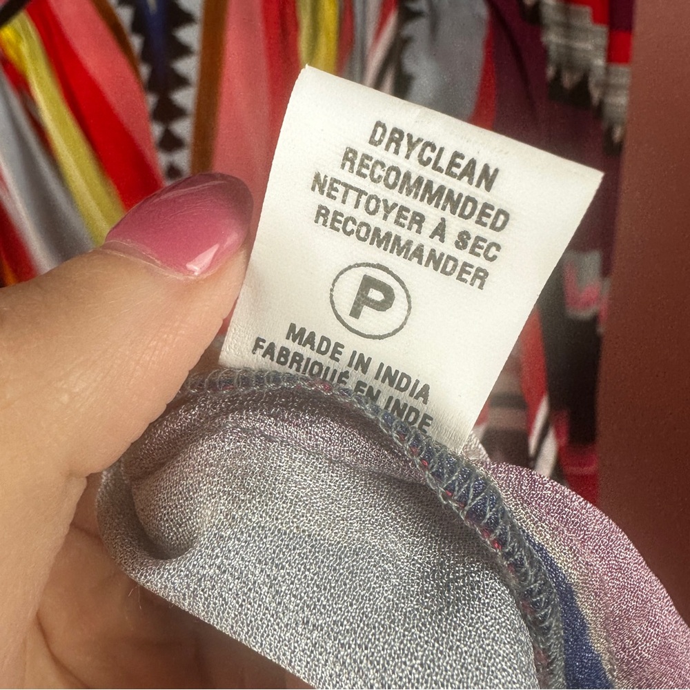 Bl^nk London Anthropologie MIRANDA PEASANT Grey Red Stripes Eclectic Size Small - Picture 6 of 9
